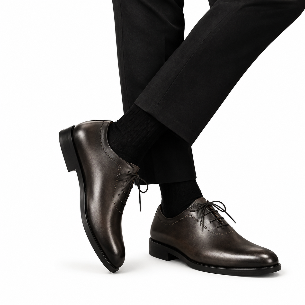 Aureo Dark Brown Wholecut Oxford Shoes