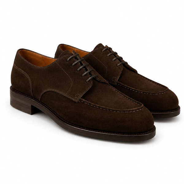 Camden Dark Brown Suede Derby Shoes