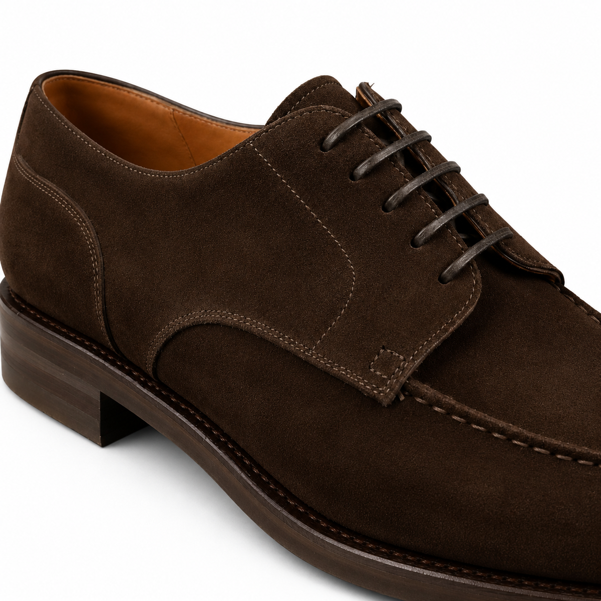 Camden Dark Brown Suede Derby Shoes