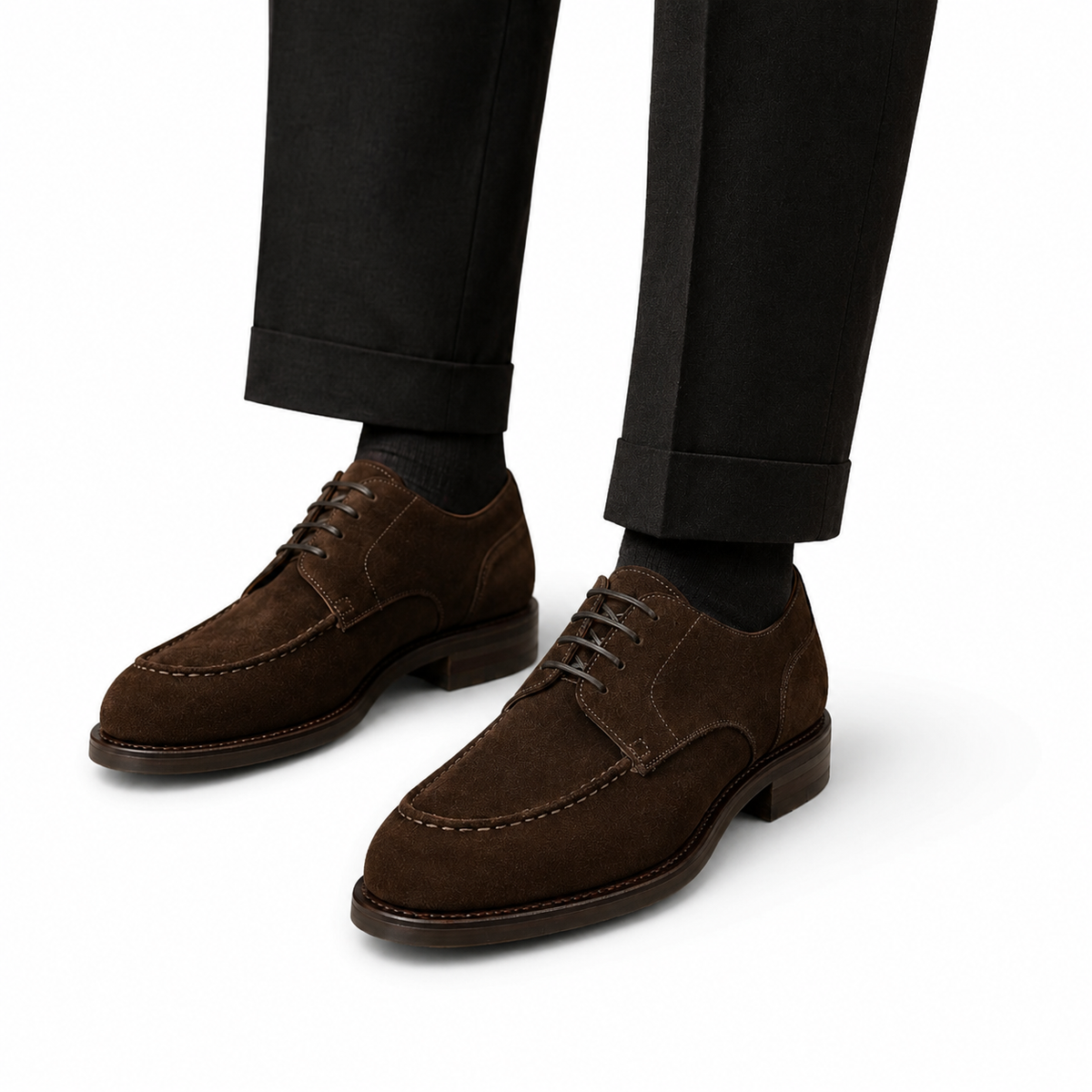 Camden Dark Brown Suede Derby Shoes