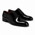 Noir Black Patent Leather Wholecut Oxford Shoes