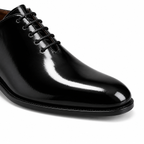 Noir Black Patent Leather Wholecut Oxford Shoes