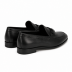 Sarto Black Leather Bow Loafers