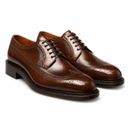 Heritage Brown Leather Wingtip Brogue Shoes