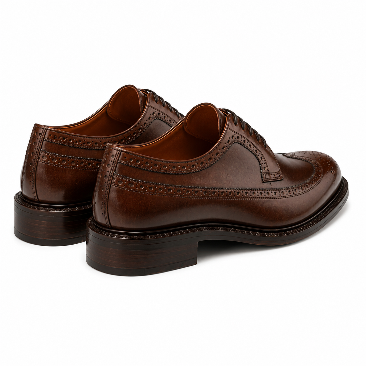 Heritage Brown Leather Wingtip Brogue Shoes