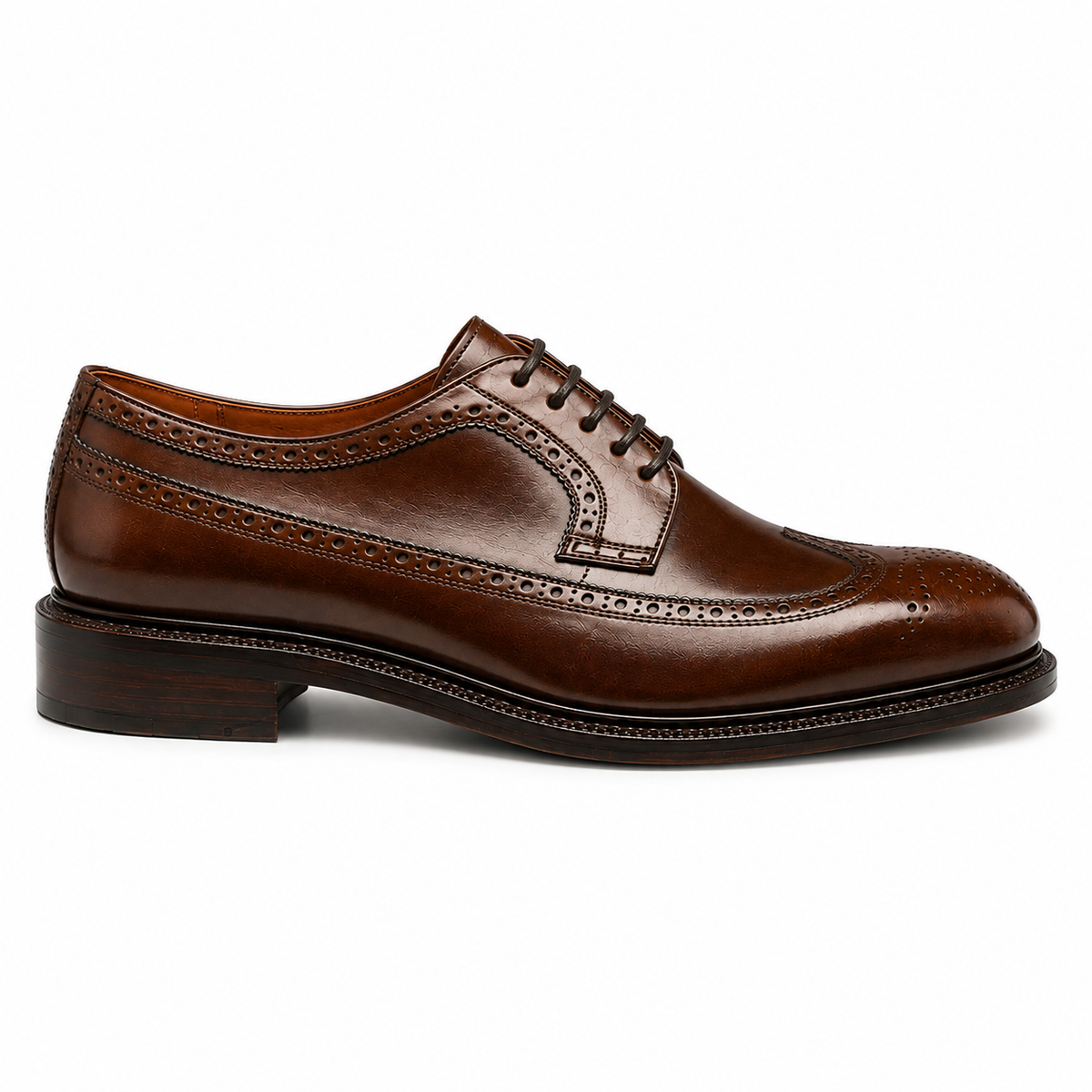Heritage Brown Leather Wingtip Brogue Shoes