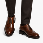 Heritage Brown Leather Wingtip Brogue Shoes