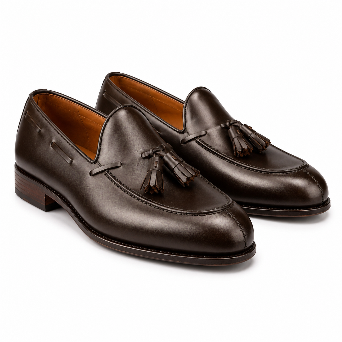 Savile Dark Brown Leather Tassel Loafers