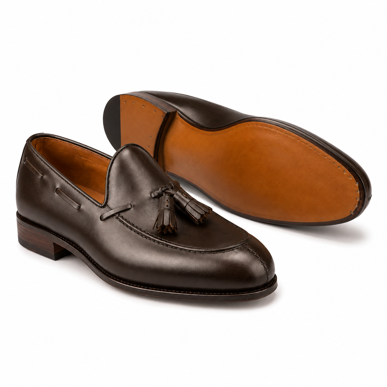 Savile Dark Brown Leather Tassel Loafers