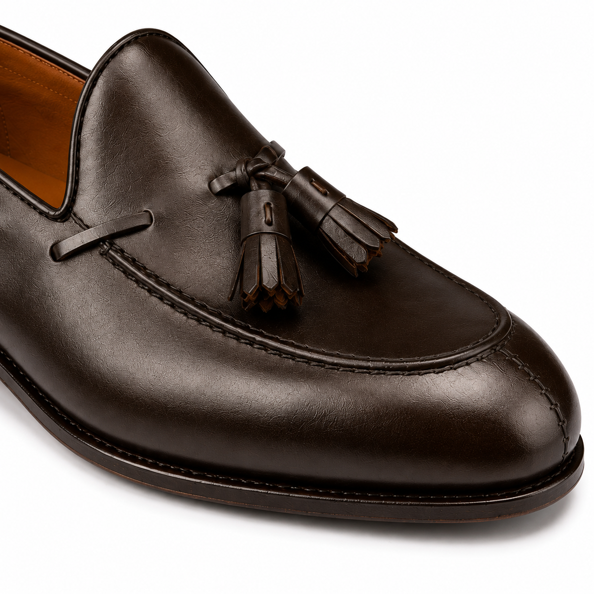 Savile Dark Brown Leather Tassel Loafers