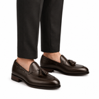 Savile Dark Brown Leather Tassel Loafers