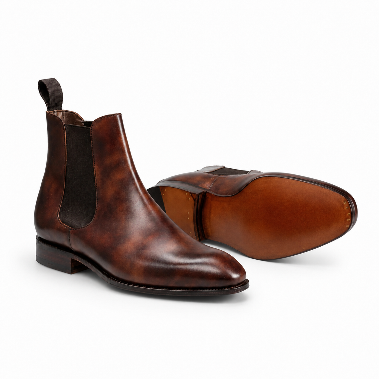 Kensington Brown Patina Chelsea Boots
