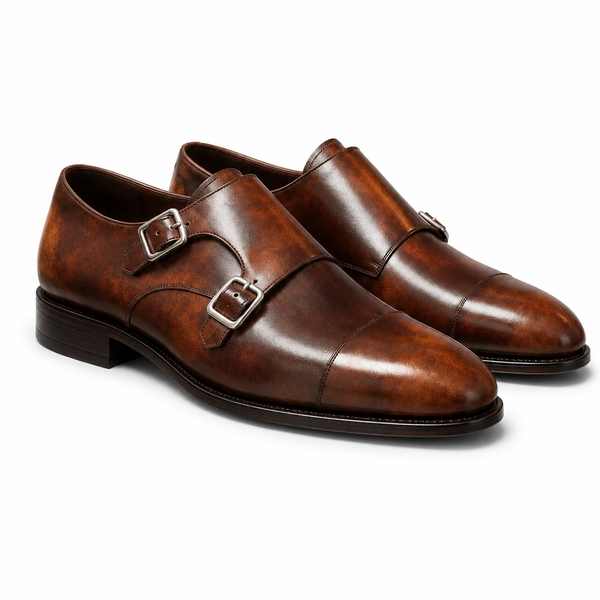 Sienna Patina Double Monk Strap Shoes