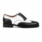 Monaco Black & White Wingtip Brogue Shoes