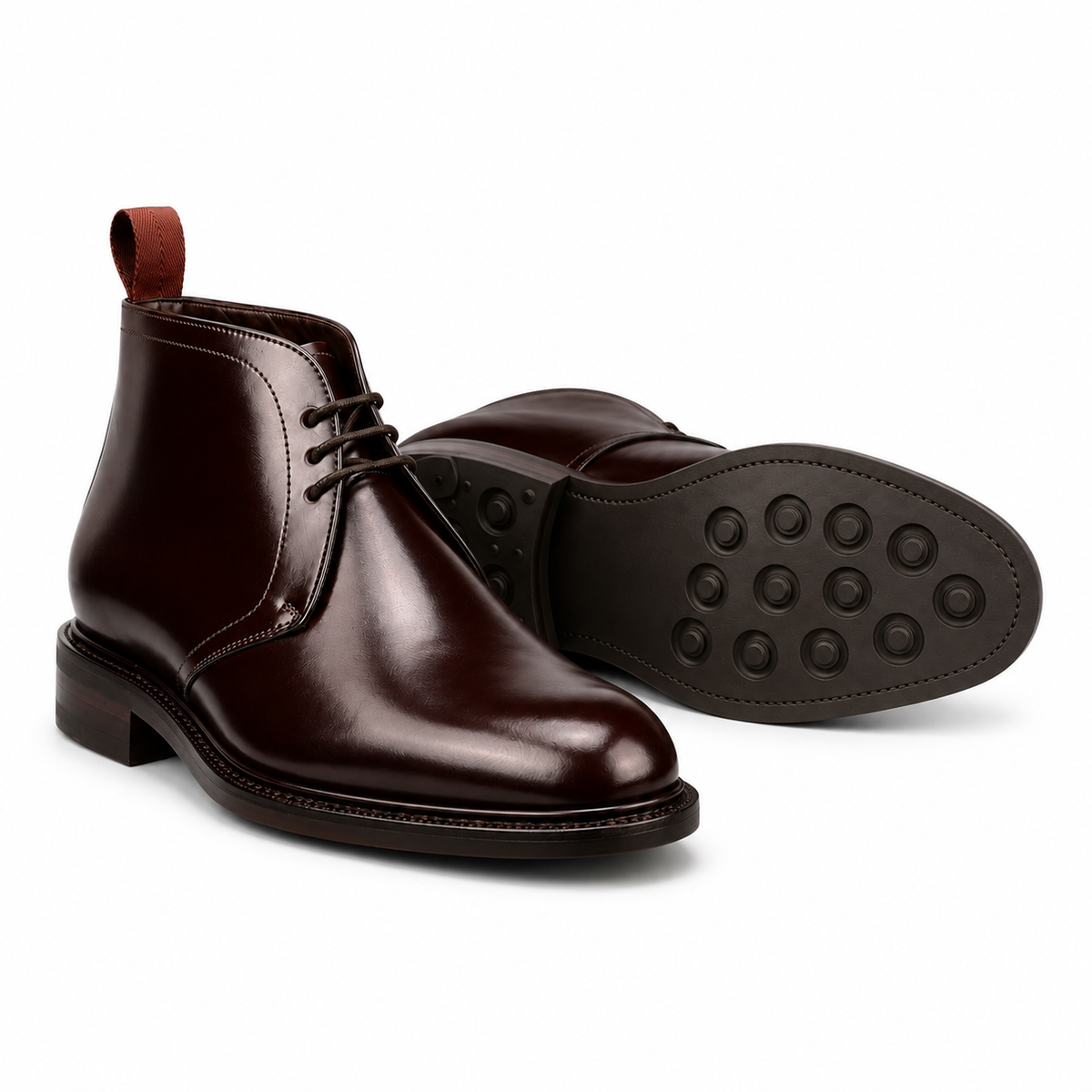 Bordeaux Leather Chukka Boots