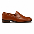 Cognac Brown Leather Penny Loafers