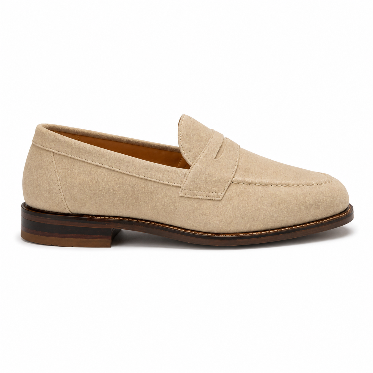 Milano Beige Suede Penny Loafers