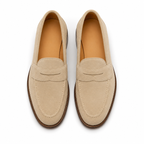 Milano Beige Suede Penny Loafers
