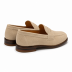 Milano Beige Suede Penny Loafers