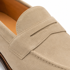 Milano Beige Suede Penny Loafers