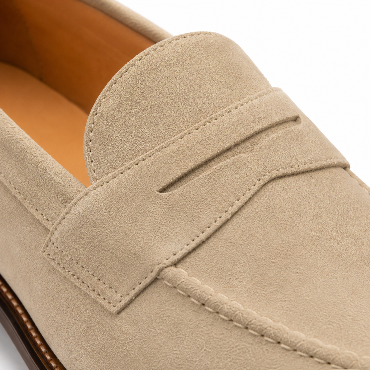 Milano Beige Suede Penny Loafers
