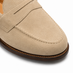 Milano Beige Suede Penny Loafers