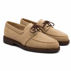 Sandstone Beige Suede Lace Loafers