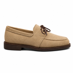 Sandstone Beige Suede Lace Loafers