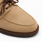 Sandstone Beige Suede Lace Loafers