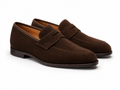 Espresso Brown Suede Penny Loafers