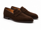 Espresso Brown Suede Penny Loafers