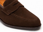 Espresso Brown Suede Penny Loafers