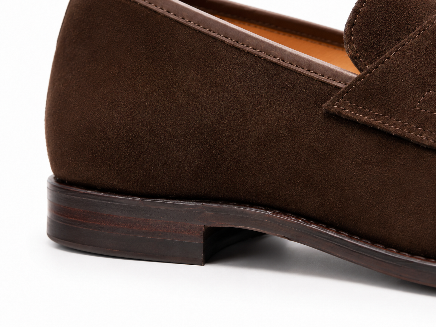 Espresso Brown Suede Penny Loafers