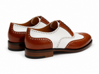 Two-Tone Cognac & Ivory Brogue Oxford Shoes