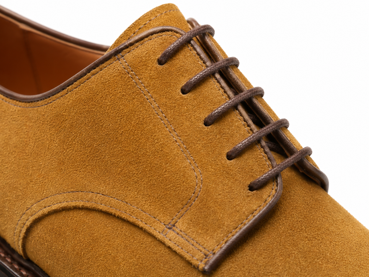Tan Suede Derby Shoes with Lug Sole