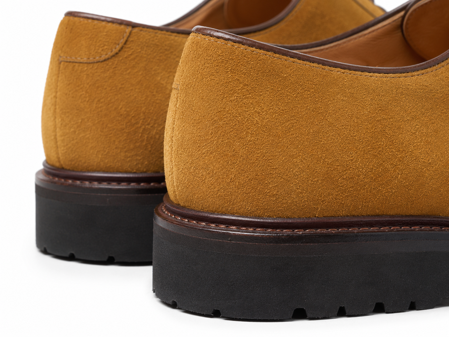 Tan Suede Derby Shoes with Lug Sole