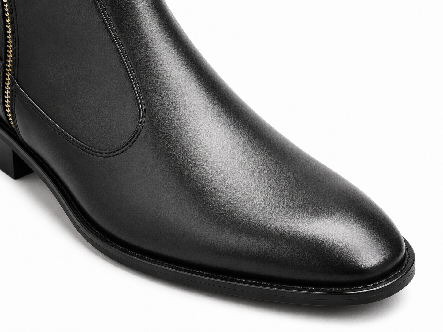 Black Leather Chelsea Boots