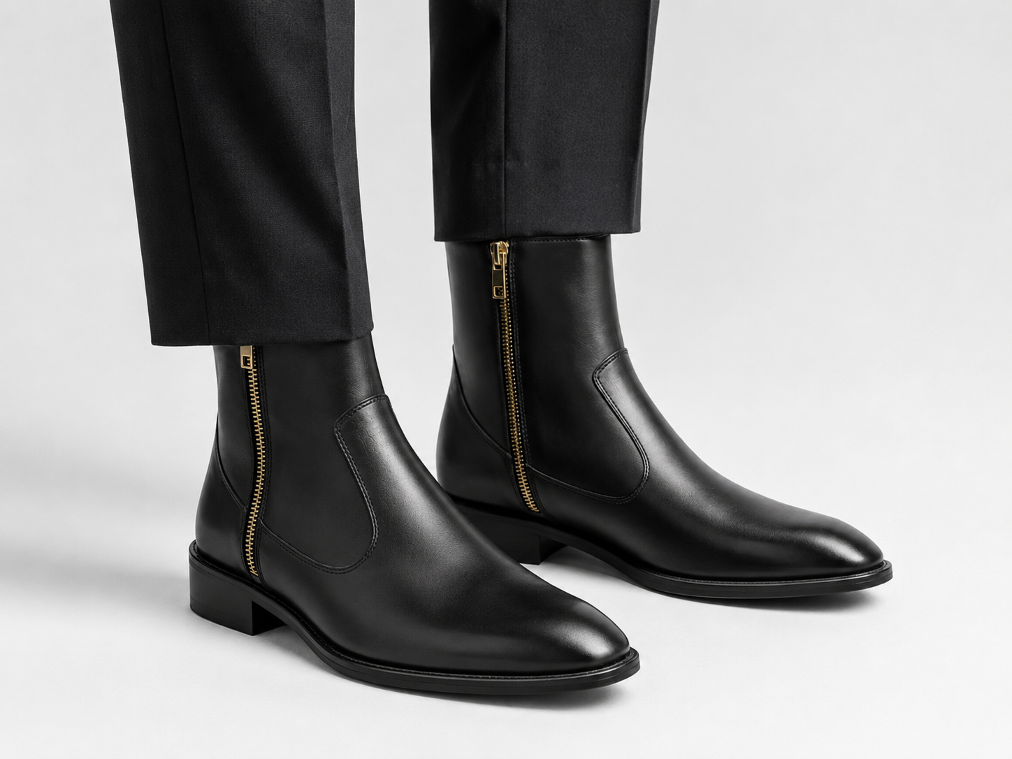 Black Leather Chelsea Boots