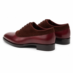 Burgundy Leather & Suede Brogue Oxford Shoes