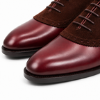Burgundy Leather & Suede Brogue Oxford Shoes