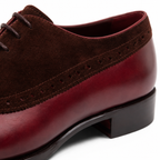 Burgundy Leather & Suede Brogue Oxford Shoes