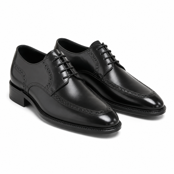 Black Leather Brogue Shoes