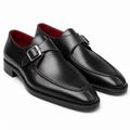 Black Leather Monk Straps