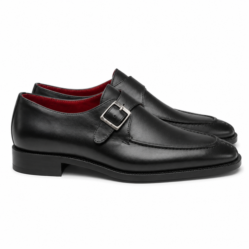 Black Leather Monk Straps