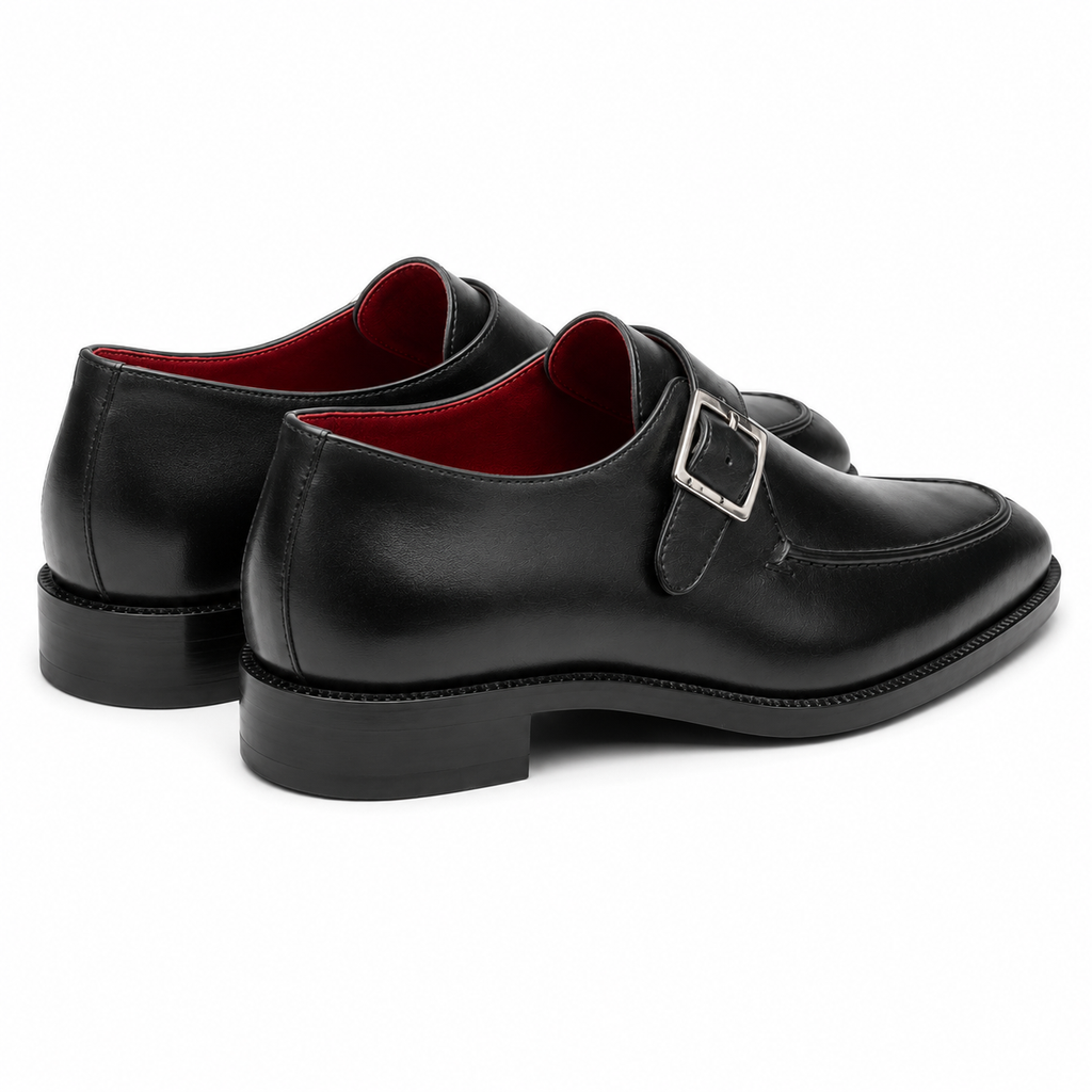Black Leather Monk Straps