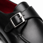 Black Leather Monk Straps