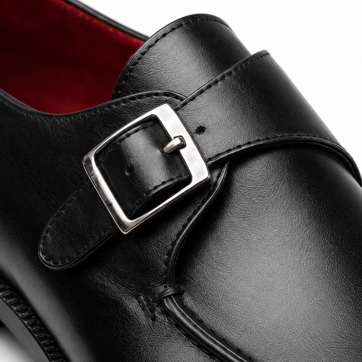 Black Leather Monk Straps