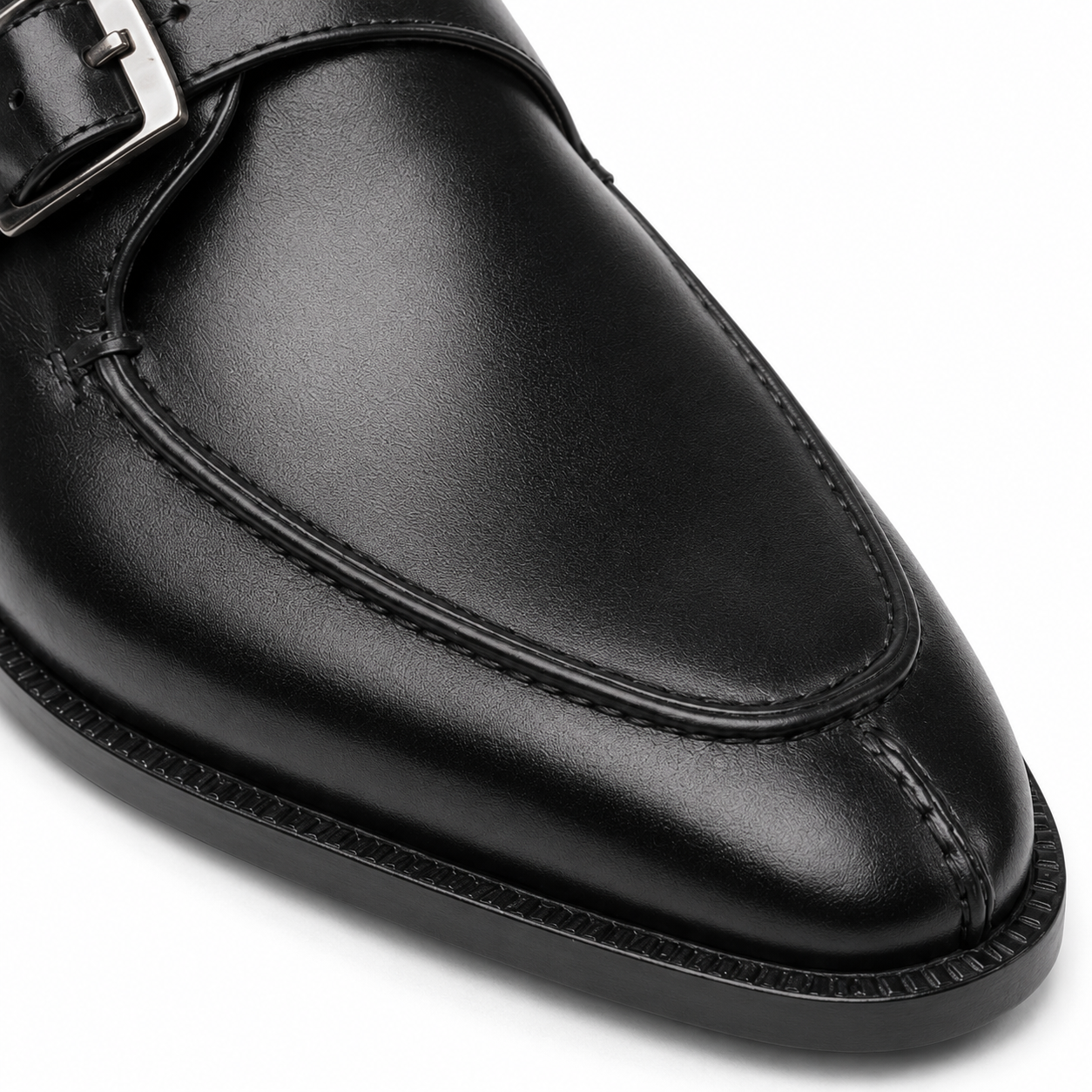 Black Leather Monk Straps