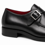 Black Leather Monk Straps