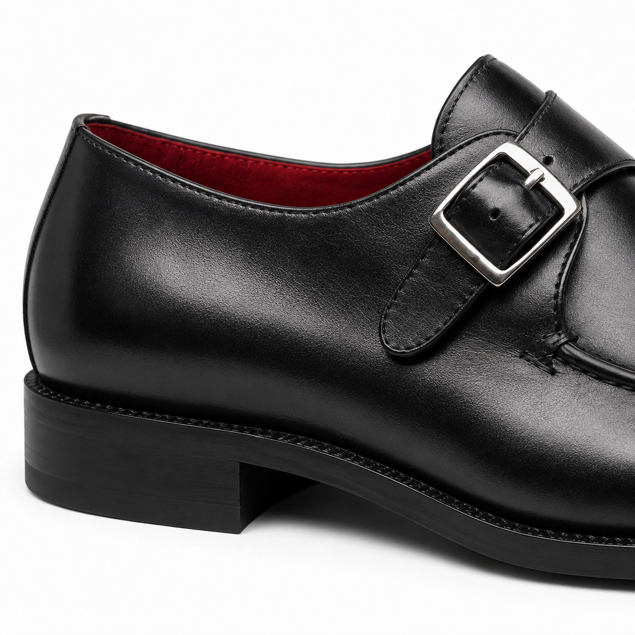 Black Leather Monk Straps